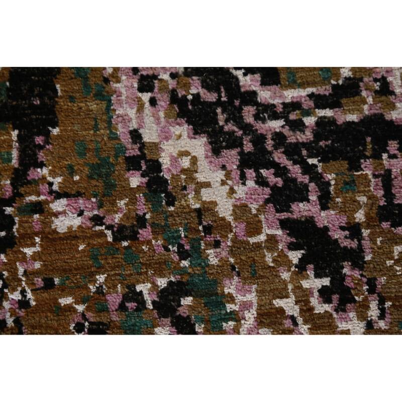 Contemporary Abstract Oriental Area Rug Handmade Wool Carpet - 9'1"x 12'3"
