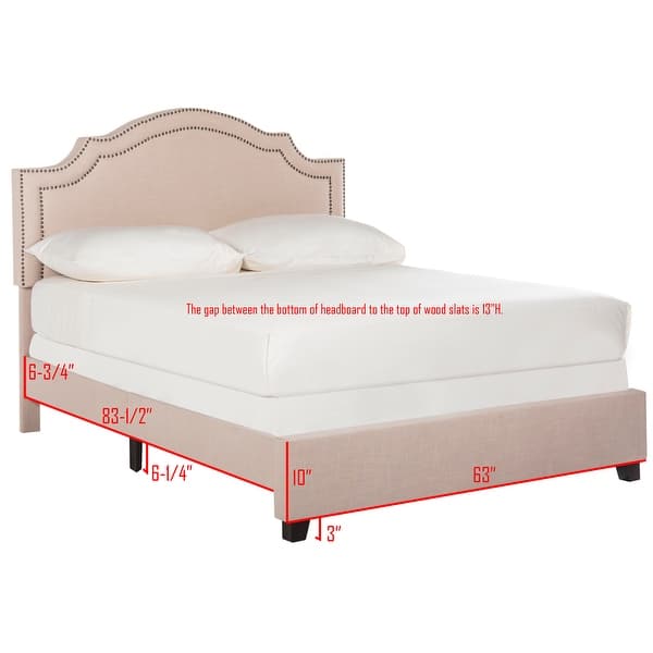 dimension image slide 0 of 2, SAFAVIEH Theron Upholstered Bed