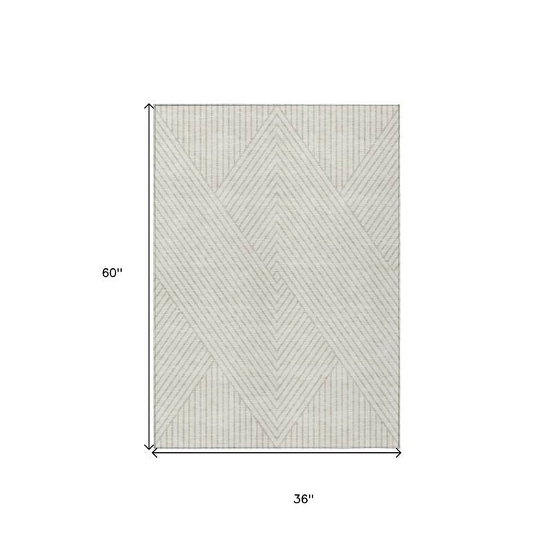 HomeRoots Geometric Transitional Rectangle Outdoor Rug