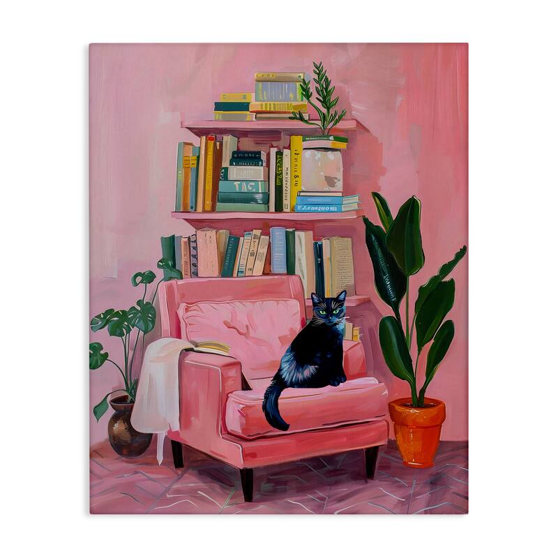 Stupell Calm & Cozy Pink Interior Canvas Wall Art Design By Lil' Rue - 24 x 30