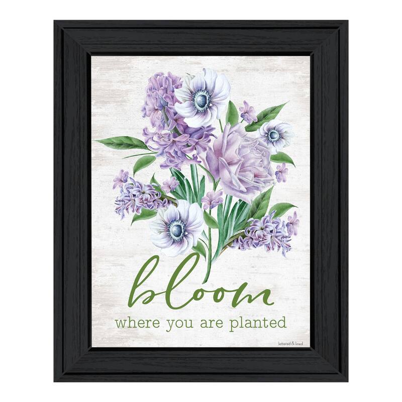 TrendyDecor4U Contemporary "Bloom Where You Are Planted" Framed Print Wall Art