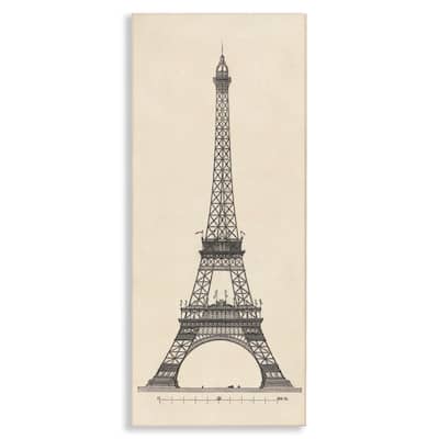 Stupell Parisian Tower Illustration Canvas Wall Art Design By Phillipa Katz