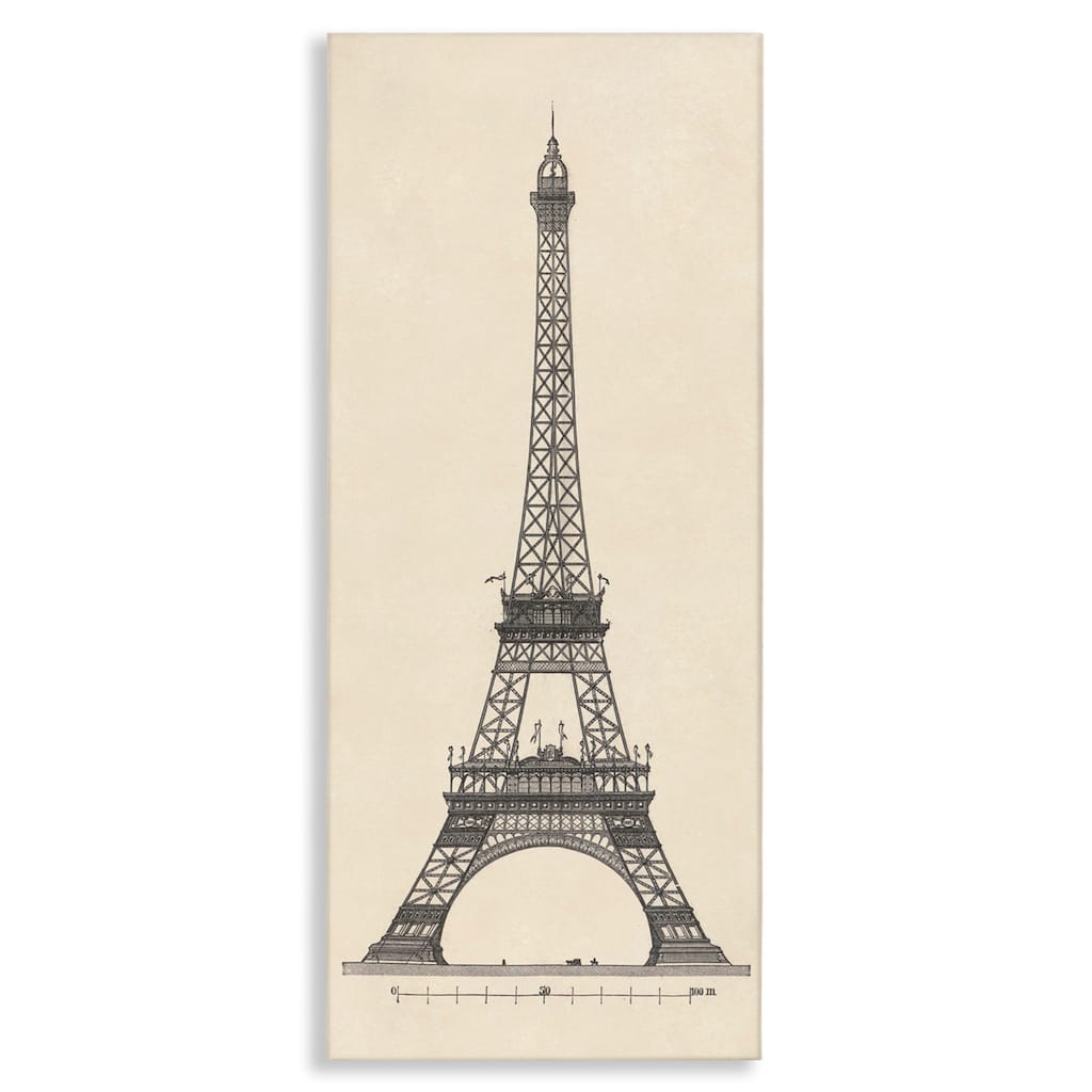 Stupell Parisian Tower Illustration Canvas Wall Art Design By Phillipa Katz