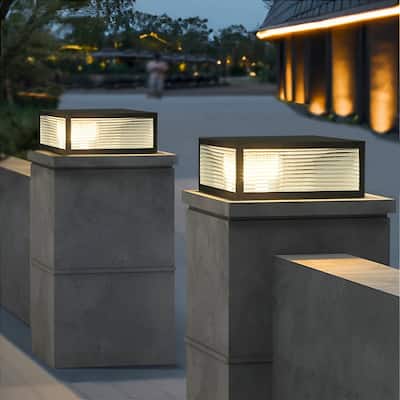 12" Outdoor Solar Powered Post Cap Light
