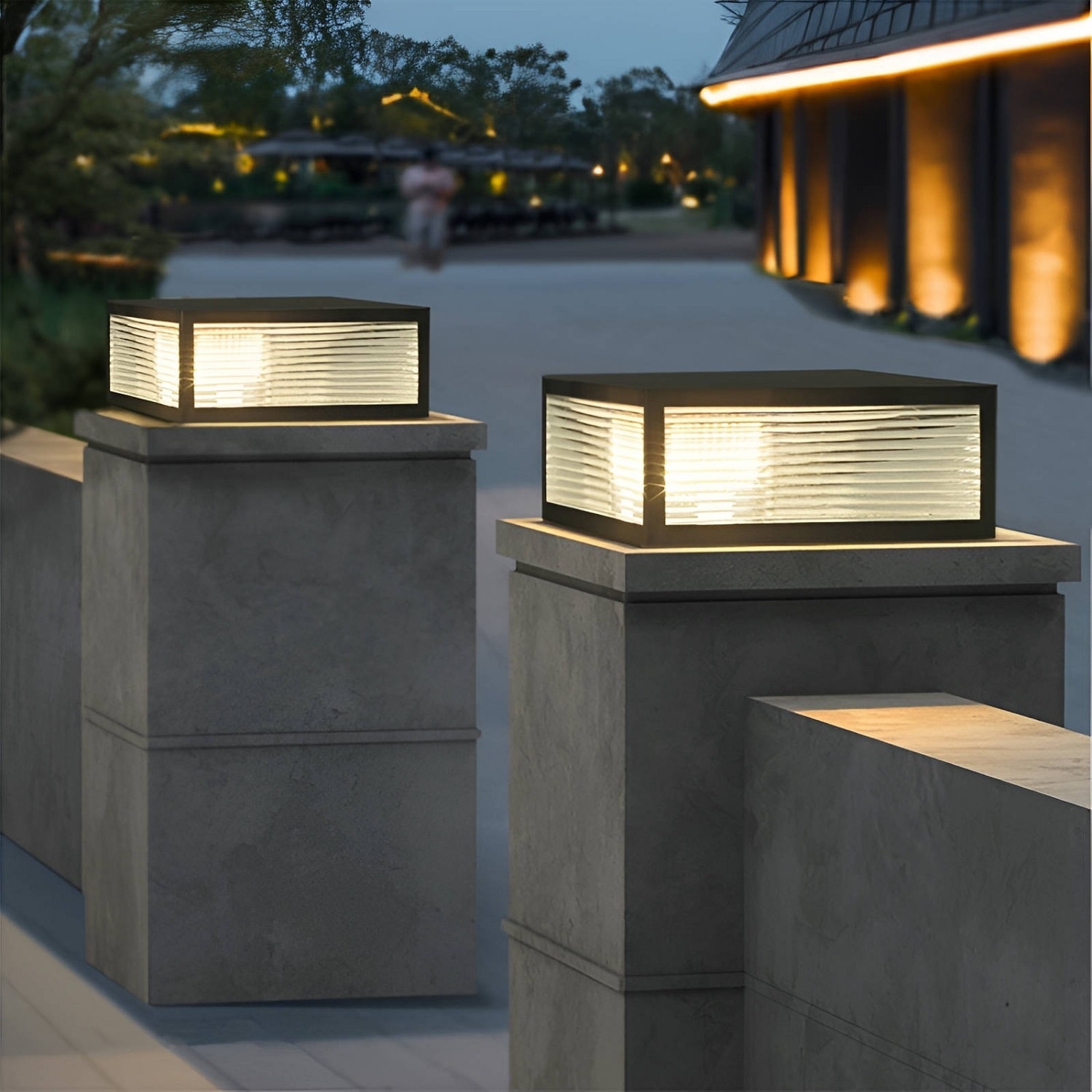 12" Outdoor Solar Powered Post Cap Light