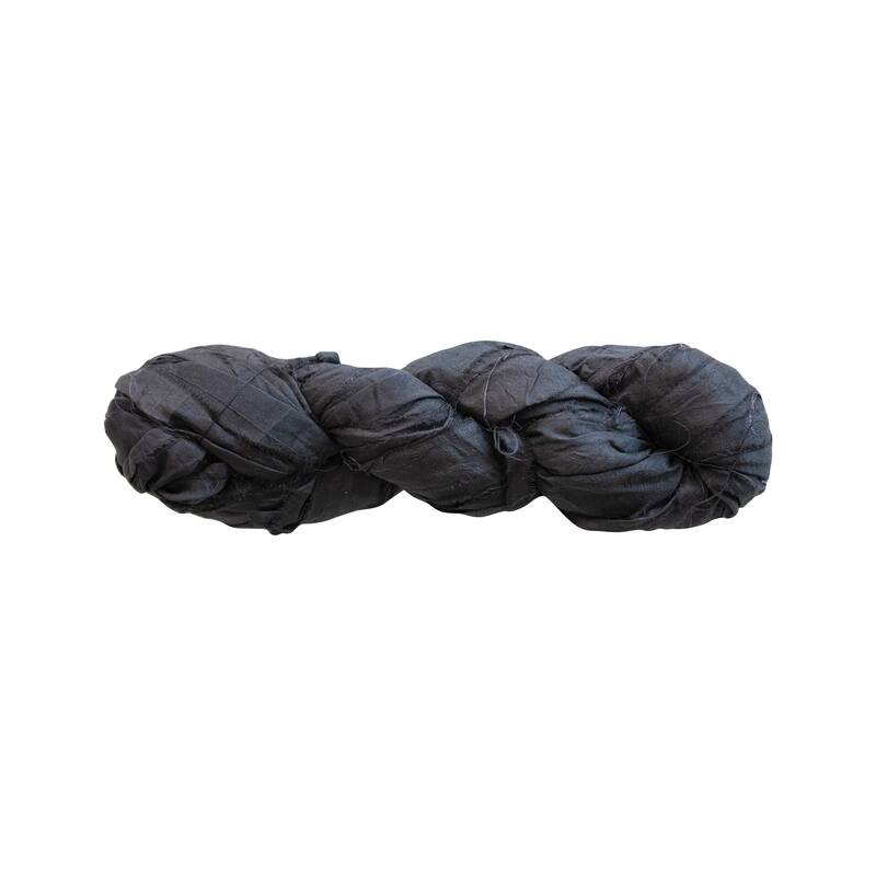 75-Yard Torn Silk Ribbon - Black - Black