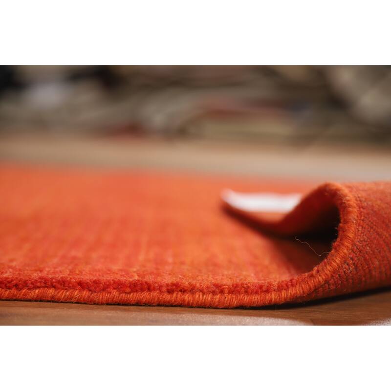 Hand Knotted Oriental 100% Wool Carpet Tribal Animal Pictorial Oranges & Rust Gabbeh Area Rug - 6' 7'' X 4' 7''