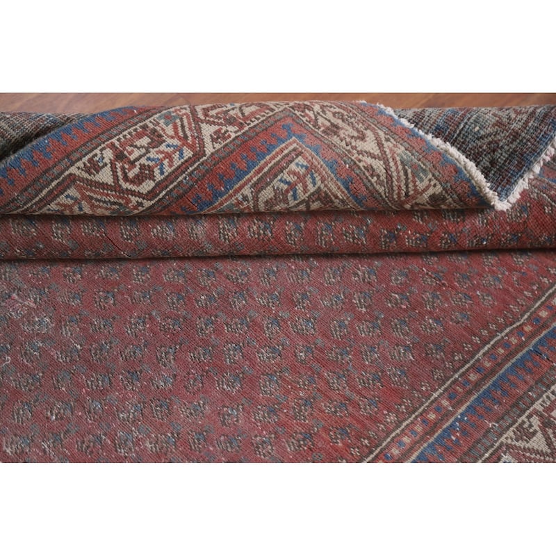 Hand Knotted Oriental 100% Wool Carpet Traditional All-Over Red Botemir Area Rug - 6' 5'' X 4' 1''