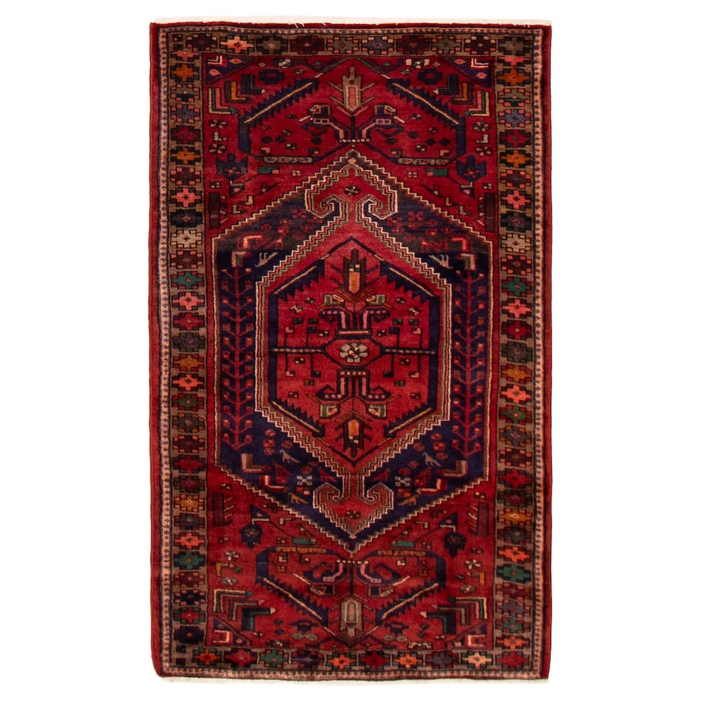 ECARPETGALLERY Hand-knotted Anadol Red Wool Rug - 3'11 x 6'9