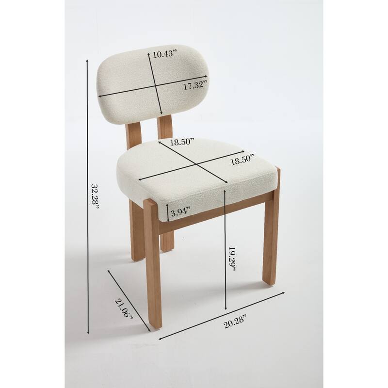 Modern Upholstered Rubberwood Dining Chairs (Set of 2)