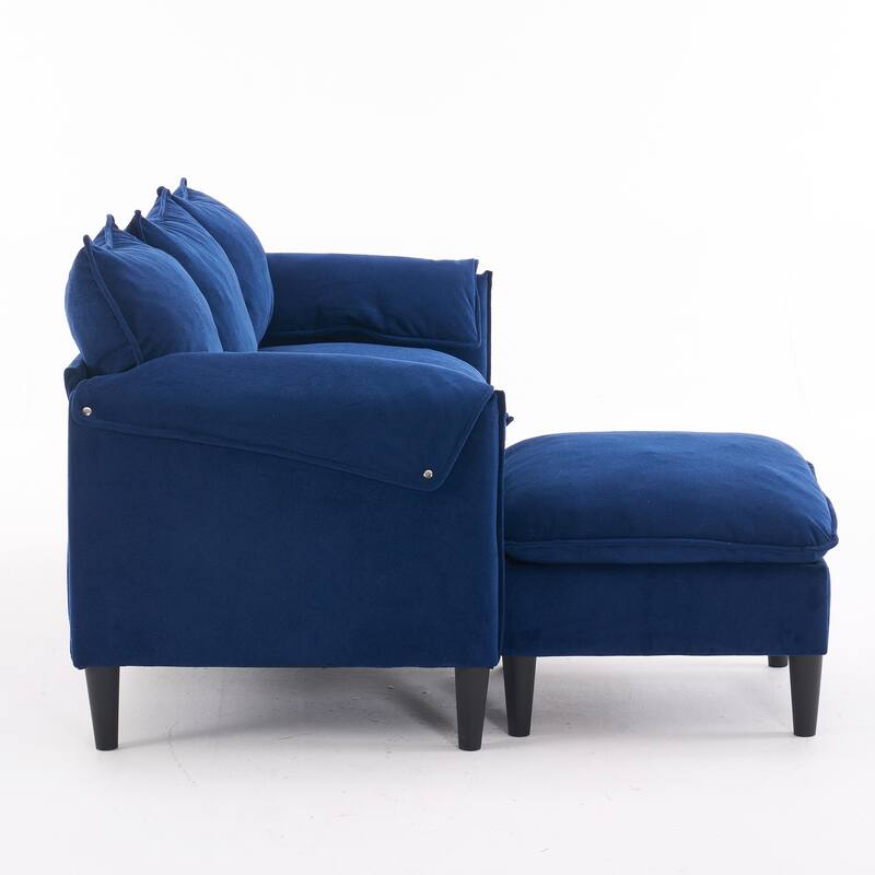 78.74" 3-Seater L-Shaped Convertible Sofa with Footstools & Storage