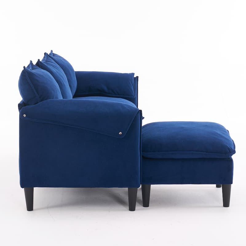 Convertible L-shaped Chaise Sectional Sofa with Storage Ottoman