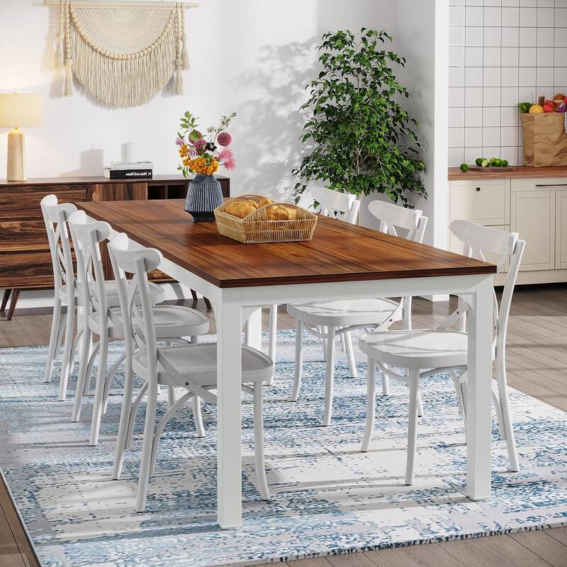 78.7" Rectangular Dining Table, Wood Kitchen Table for Home, Restaurant, Cafe, Office, Apartment, Bakery