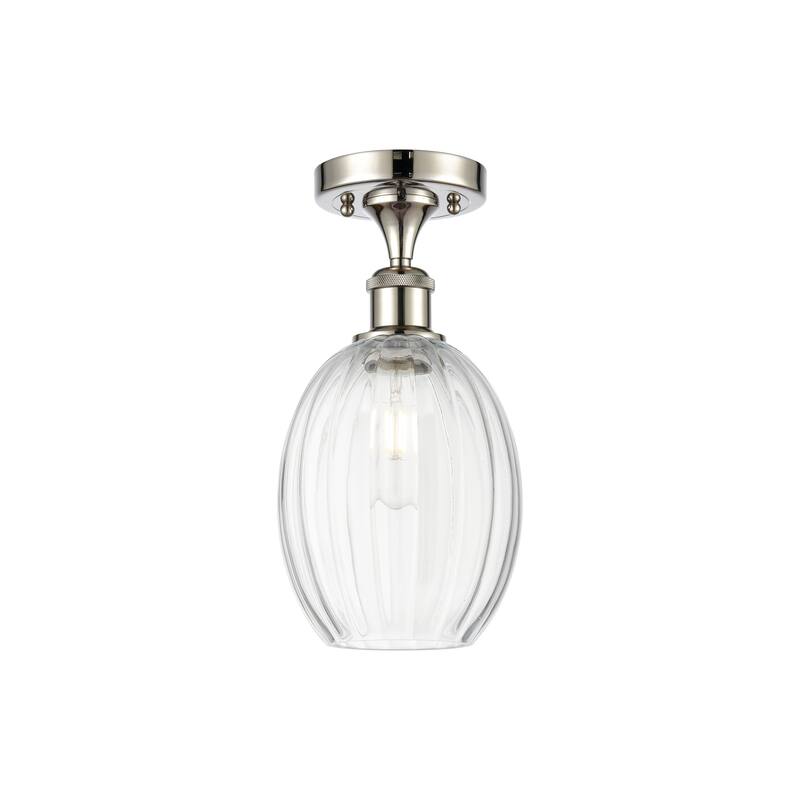 Innovations Lighting Endless Possibilities Ballston - Preston - 1 Light 6" Bulb Shade Semi-Flush Mount - Clear/Polished Nickel