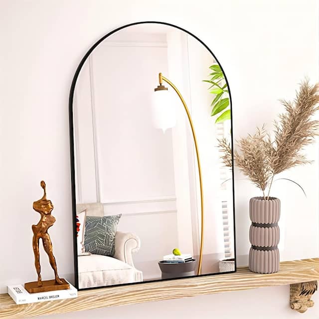 YVANLA Arch Bathroom Wall Mounted Vanity Mirror - 20"x30" - Black