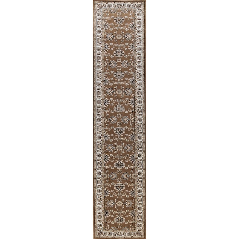 Brown Floral Traditional Tabriz Turkish Area Rug Oriental Carpet - 2'7" x 14'2"