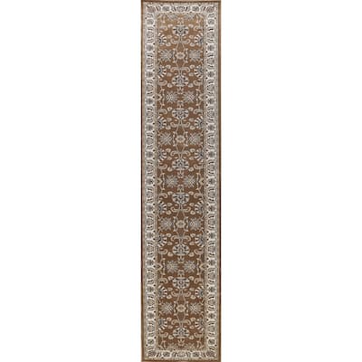 Brown Floral Traditional Tabriz Turkish Area Rug Oriental Carpet