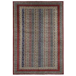 Shahbanu Rugs Barn Red, Afghan Super Kazak Column Shawl Design Hand ...