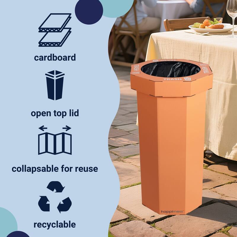 25-Gallon Disposable Cardboard Event Trash Can and Recycling Bin (Set of 2)