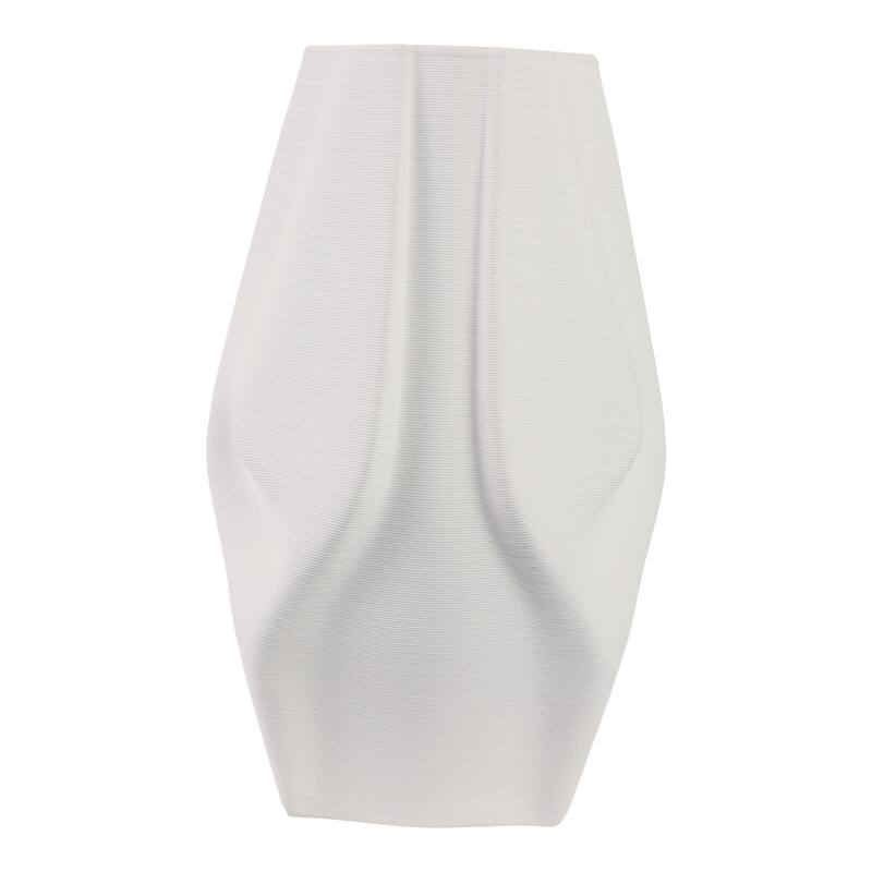 Modern Porcelain Vase with Sculpted Geometric Design Decorative Accent