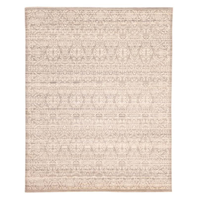 ECARPETGALLERY Hand Loomed Elysian Grey Wool Rug - 8'2 x 10'0