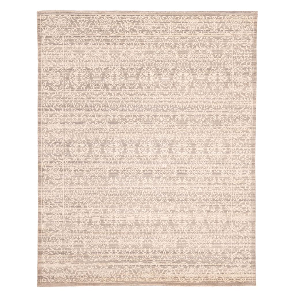 ECARPETGALLERY Hand Loomed Elysian Grey Wool Rug - 8'2 x 10'0