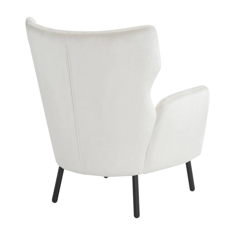 Beige 32" Wing Back Velvet Accent Chair