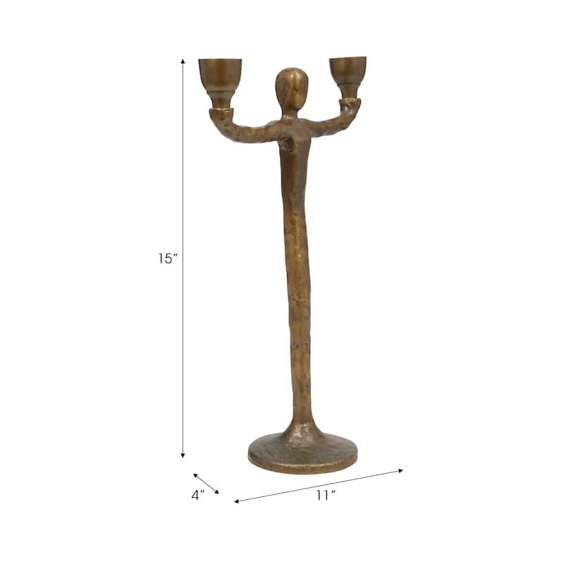 Sagebrook Home Vintage Glam Gold Metal 2 Taper Candelabra Novelty Candle Holders