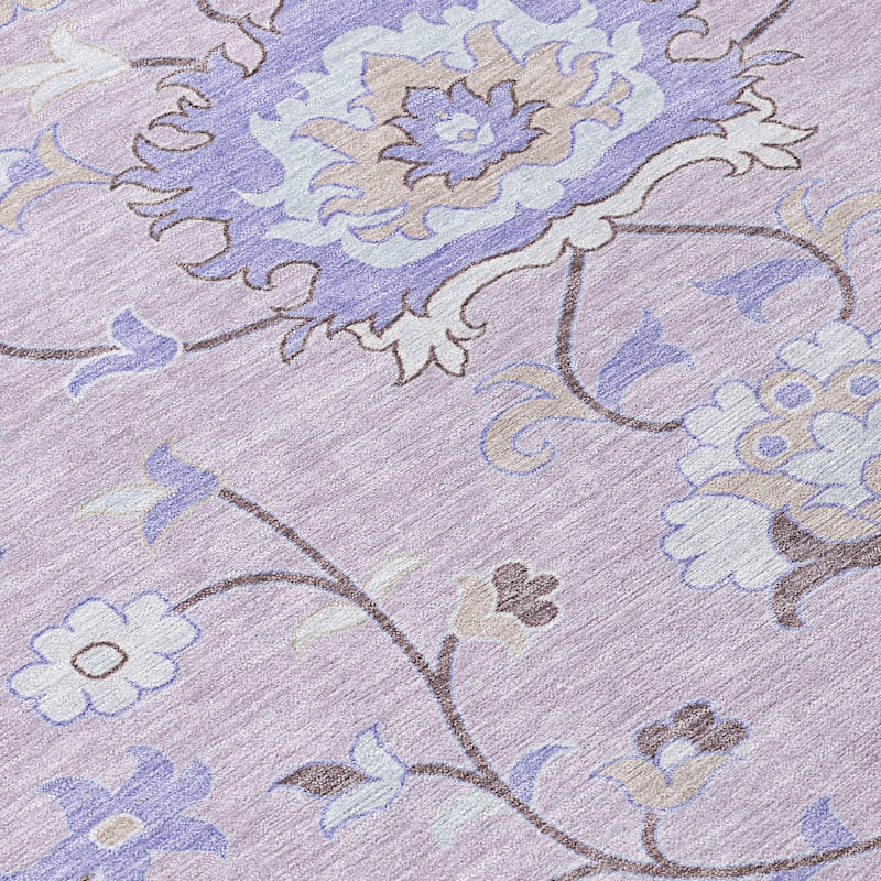 Machine Washable Indoor/ Outdoor Traditional Serena Chantille Rug