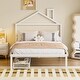 preview thumbnail 2 of 15, Full Size Metal Platform Bed with House-Shaped Headboard and Two Storage Drawers