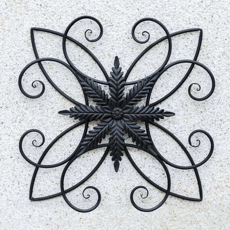 Glitzhome 20"L/ 23.5"L Traditional Iron Scroll Garden/Home Wall Decor