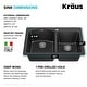 preview thumbnail 6 of 42, KRAUS Forteza Granite 33 inch 60/40 Undermount Drop-in Kitchen Sink
