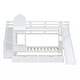 preview thumbnail 21 of 50, Twin-Over-Twin Castle Style Bunk Bed with 2 Drawers 3 Shelves and Slide