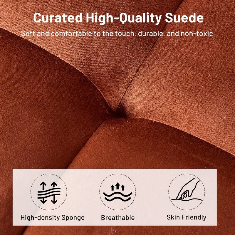 3-in-1 Convertible Sleeper Loveseat Pull Out Twin Size Suede Sofa Bed with 2 Pillows & Pocket