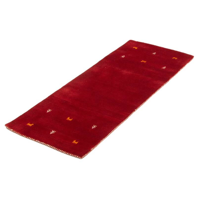 Kashkuli Gabbeh Red Rug 2'6" x 6'5" - 2'6 x 6'5