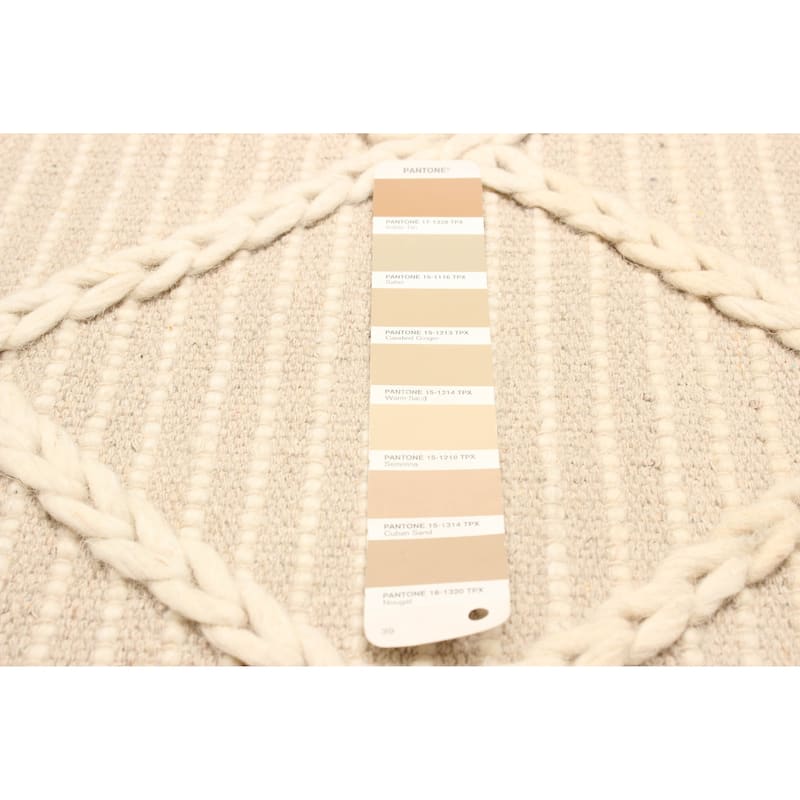 ECARPETGALLERY Braid weave Sienna Tan Wool Rug - 4'9 x 8'3