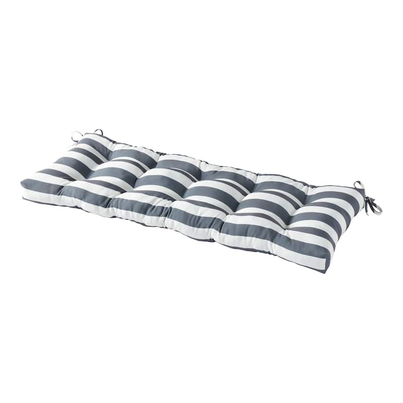 Outdoor 18-inch x 51-inch Polyester Bench Cushion (Cushion Only) - Canopy Gray Stripe