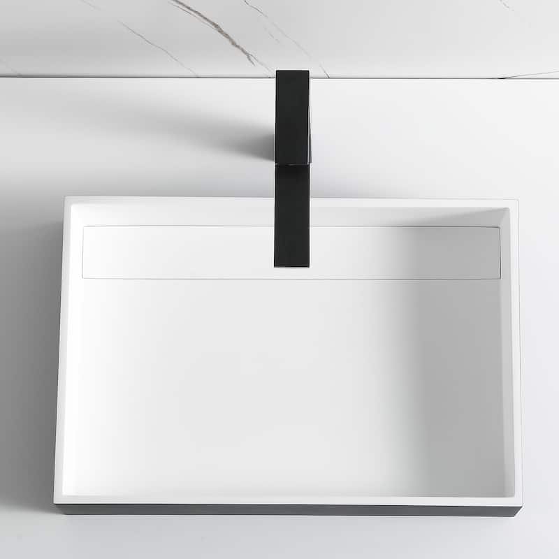 ALFI brand Black Matte 20" x 14" Solid Surface Resin Sink
