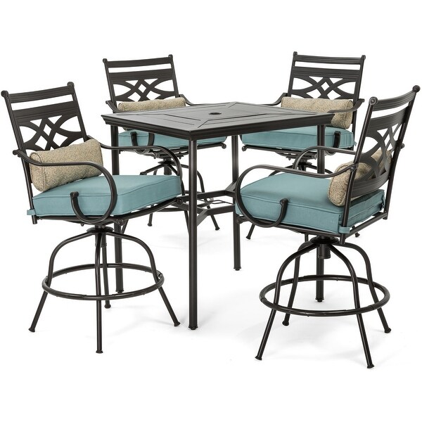 Hanover Montclair 5 Piece High Dining Patio Set 4 Chairs Table