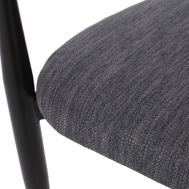 Modern Industrial Elmore Upholstered Dining Chairs (Set of 2) with Iron Frame by Christopher Knight Home