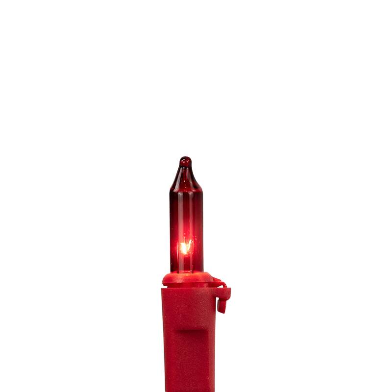 Mini Christmas Lights - Red - 20' Red Wire - 100ct