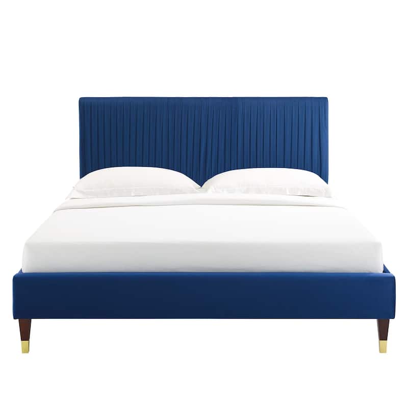 Peyton Performance Velvet Queen Platform Bed