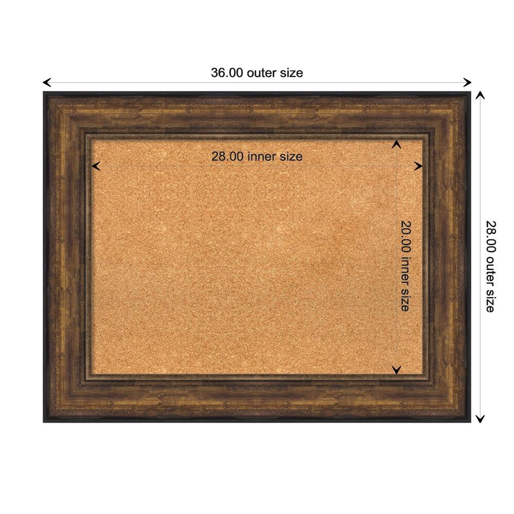 Ballroom Bronze Framed Natural Corkboard Bulletin Board