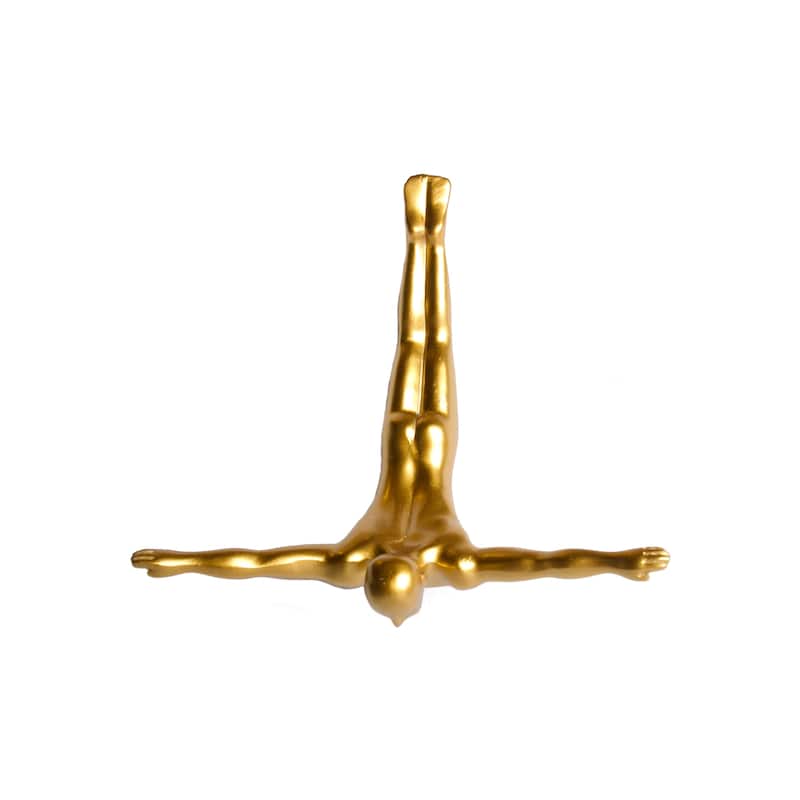 6.5" x 2.5" x 6.5" Gold Diver - Wall Art - 6.5" x 2.5" x 6.5"