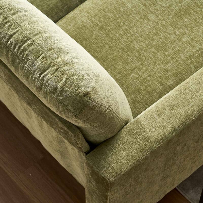 Contemporary Chenille L-Shape Sofa with Storage Chaise for Living Room, Apartment, Office