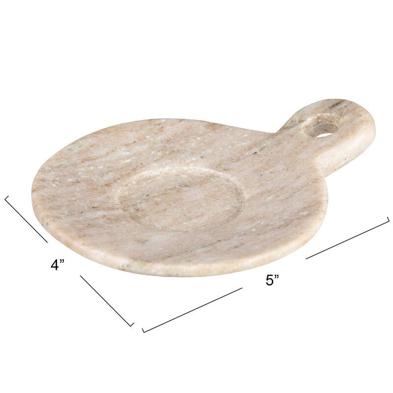 Hand-Carved Marble Dish with Handle