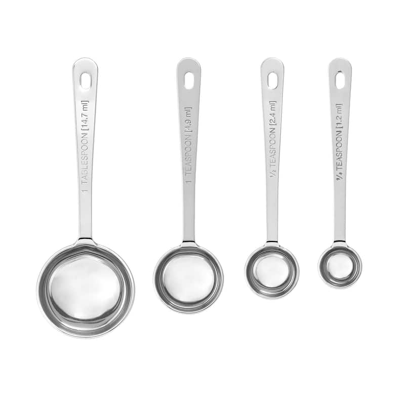 Amco Stainless Steel Measuring Spoons - 1/4 Tsp, 1/2 Tsp, 1 Tsp, 1 Tbsp