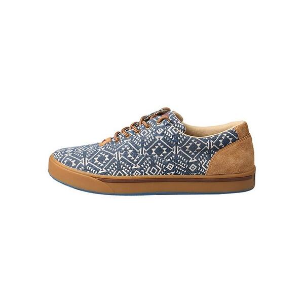 Shop Hooey Casual Shoes Mens Lopers Aztec Lace White Print Navy Overstock 26427508