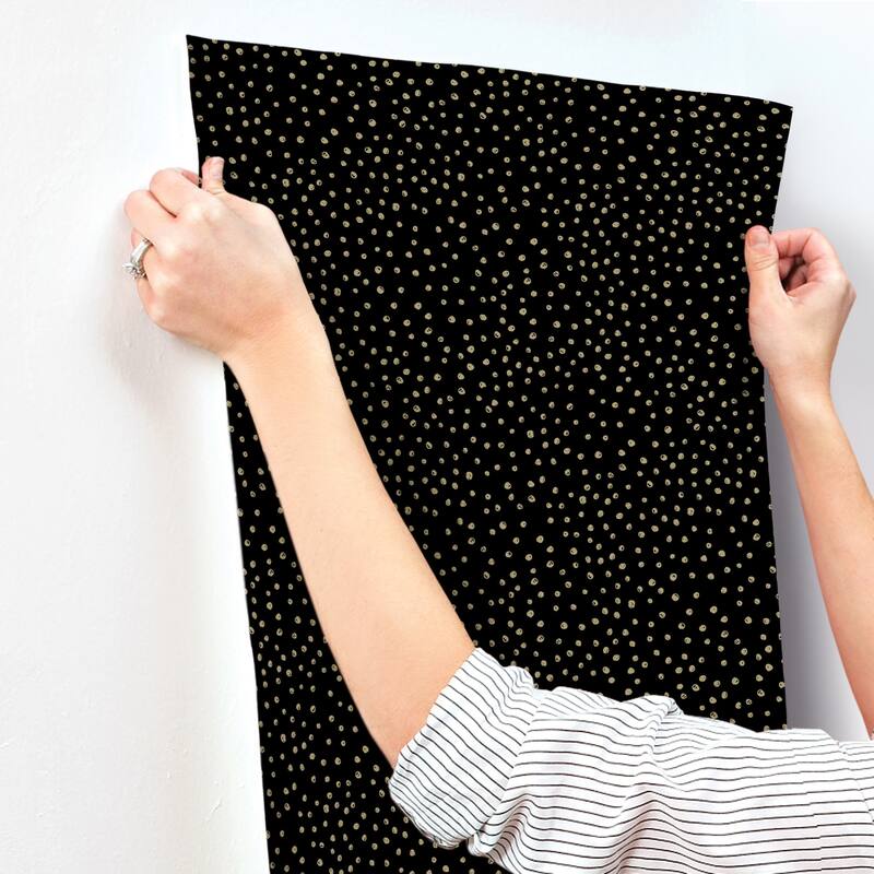 A-Street Prints Cassie Gold Petite Polka Wallpaper