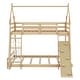 preview thumbnail 25 of 26, Twin over Queen House Bunk Kids Bed Frame with Climbing Nets and Ramp for Bedroom, Safety Guaranteed, Easy to Assemble, White